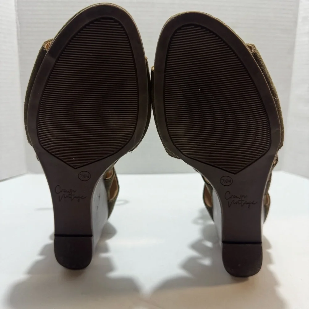 Crown Vintage Khaki‎ Wedge Sandals